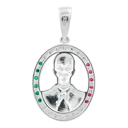 Dije Plata 925 Malverde Tricolor con Zirconia - Imagen 2