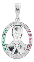 Dije Plata 925 Malverde Tricolor con Zirconia - Imagen 2