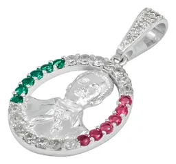 Dije Plata 925 Malverde Tricolor con Zirconia - Imagen 4