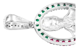 Dije Plata 925 Malverde Tricolor con Zirconia - Imagen 5