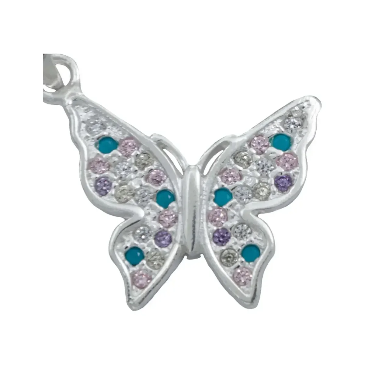 Dije Plata 925 Mariposa con Zirconias Colores - Imagen 2