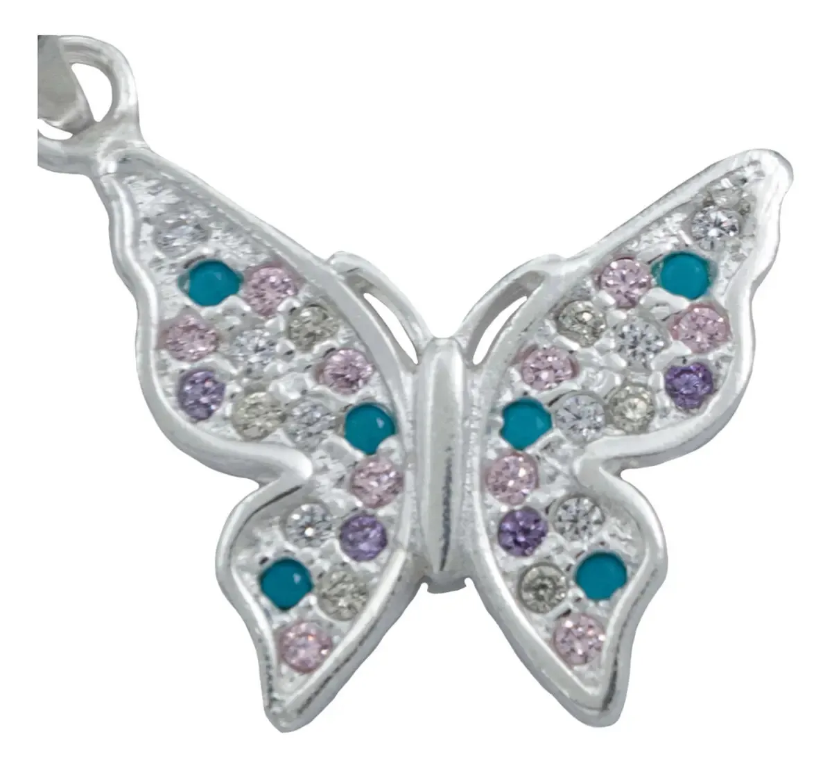 Dije Plata 925 Mariposa con Zirconias Colores - Imagen 1