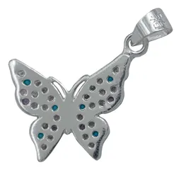 Dije Plata 925 Mariposa con Zirconias Colores - Imagen 3