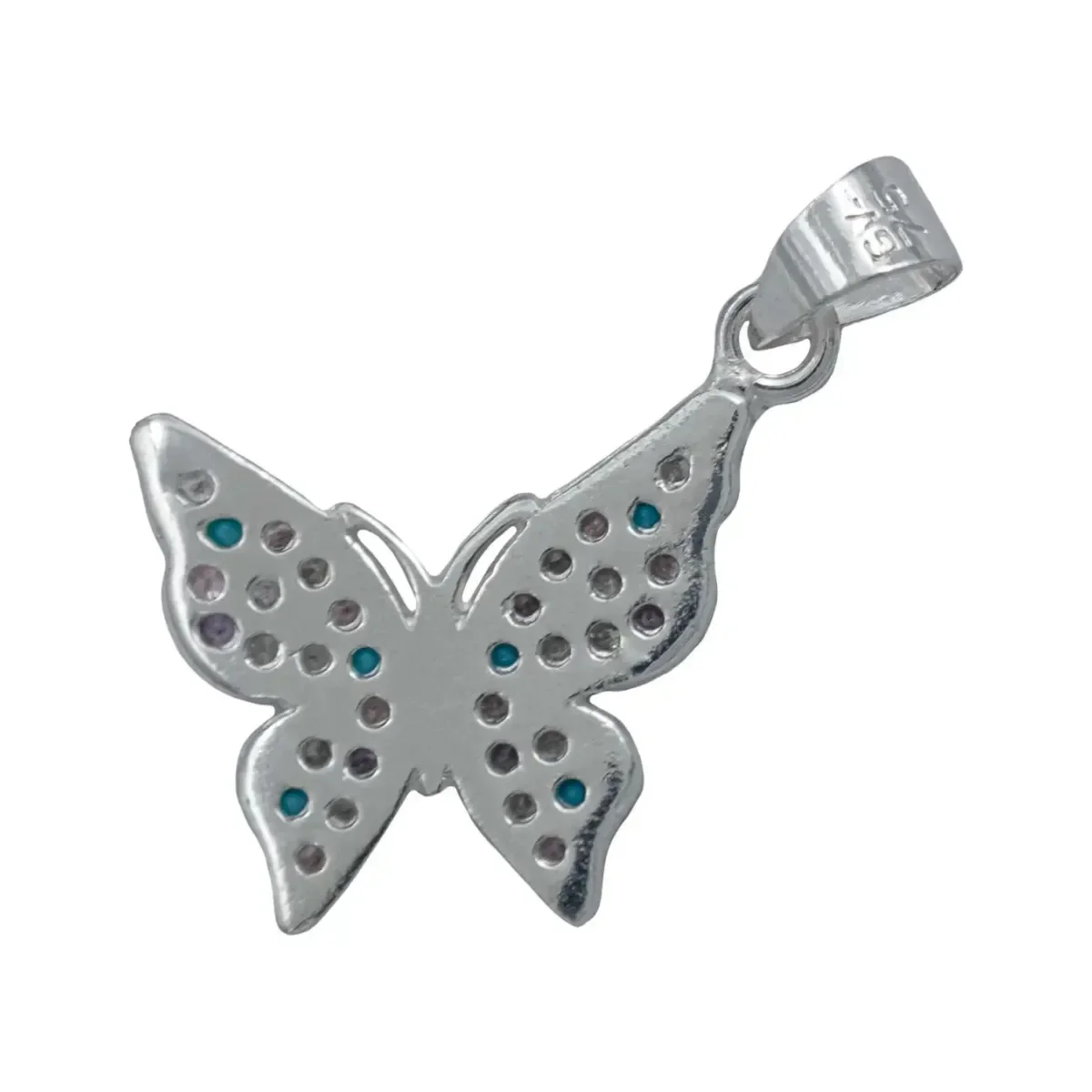 Dije Plata 925 Mariposa con Zirconias Colores - Imagen 3