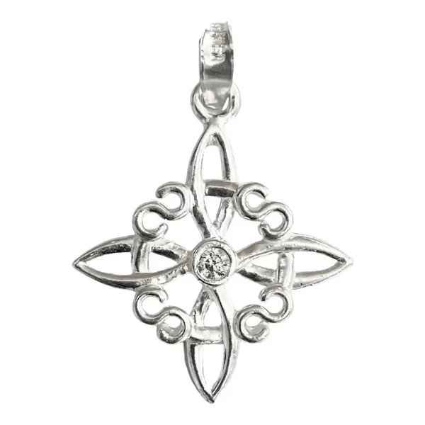 Dije Plata 925 Nudo Bruja Celta con Zirconia - Imagen 1