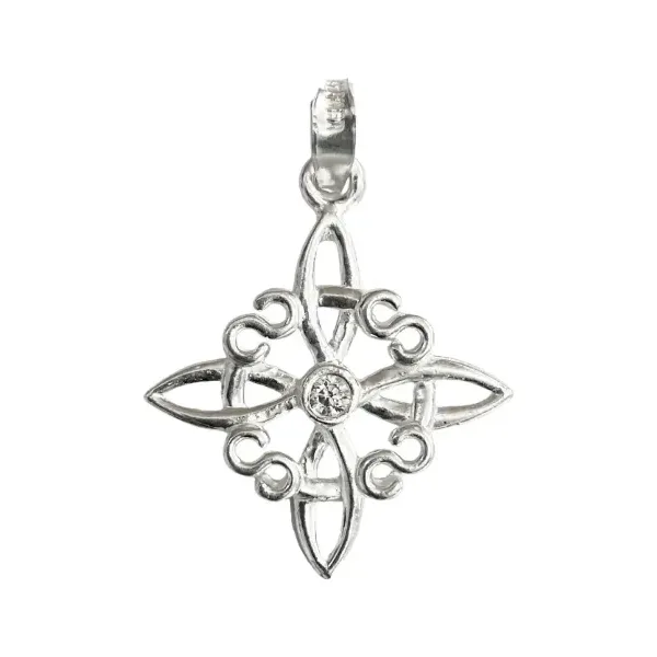 Dije Plata 925 Nudo Bruja Celta con Zirconia - Imagen 1