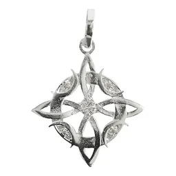 Dije Plata 925 Nudo Bruja Celta Fases Lunares con Zirconia - Imagen 1
