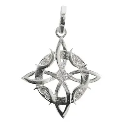 Dije Plata 925 Nudo Bruja Celta Fases Lunares con Zirconia - Imagen 1