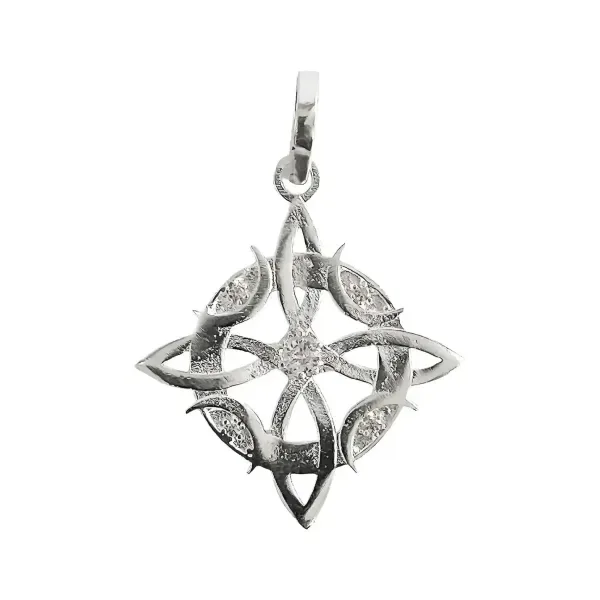 Dije Plata 925 Nudo Bruja Celta Fases Lunares con Zirconia - Imagen 1