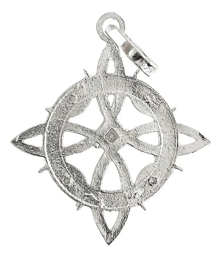 Dije Plata 925 Nudo Bruja Celta Fases Lunares con Zirconia - Imagen 1