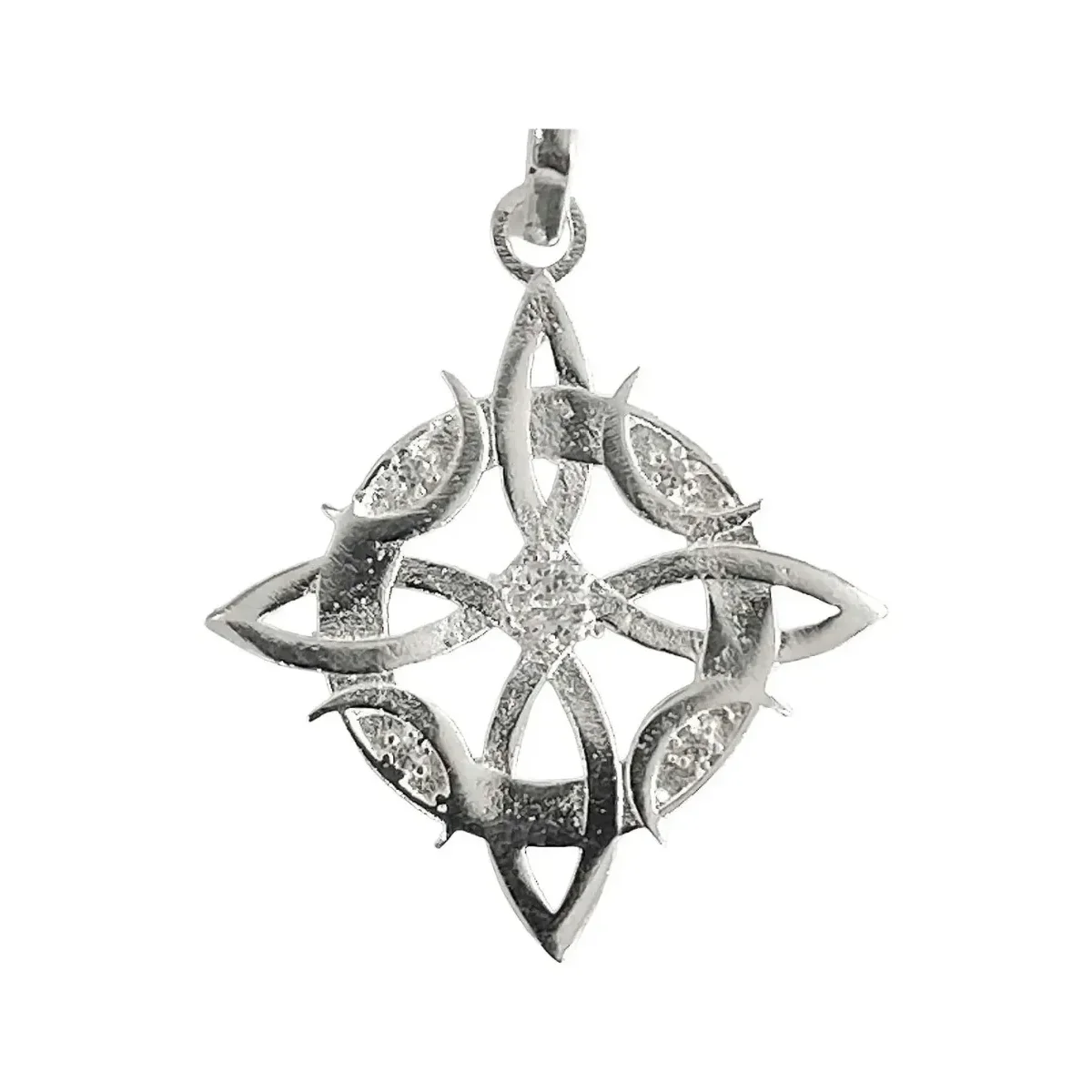 Dije Plata 925 Nudo Bruja Celta Fases Lunares con Zirconia - Imagen 3