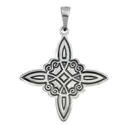 Dije Plata .925 Nudo Bruja Celta Líneas Láser Grande Protección - Imagen 1