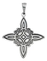 Dije Plata .925 Nudo Bruja Celta Líneas Láser Grande Protección - Imagen 1