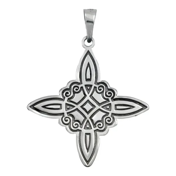 Dije Plata .925 Nudo Bruja Celta Líneas Láser Grande Protección - Imagen 1