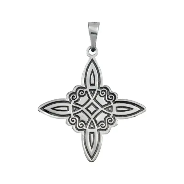 Dije Plata .925 Nudo Bruja Celta Líneas Láser Grande Protección - Imagen 1