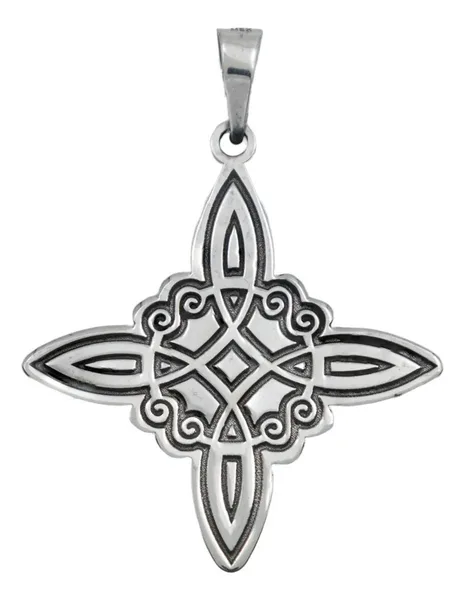 Dije Plata .925 Nudo Bruja Celta Líneas Láser Grande Protección - Imagen 1