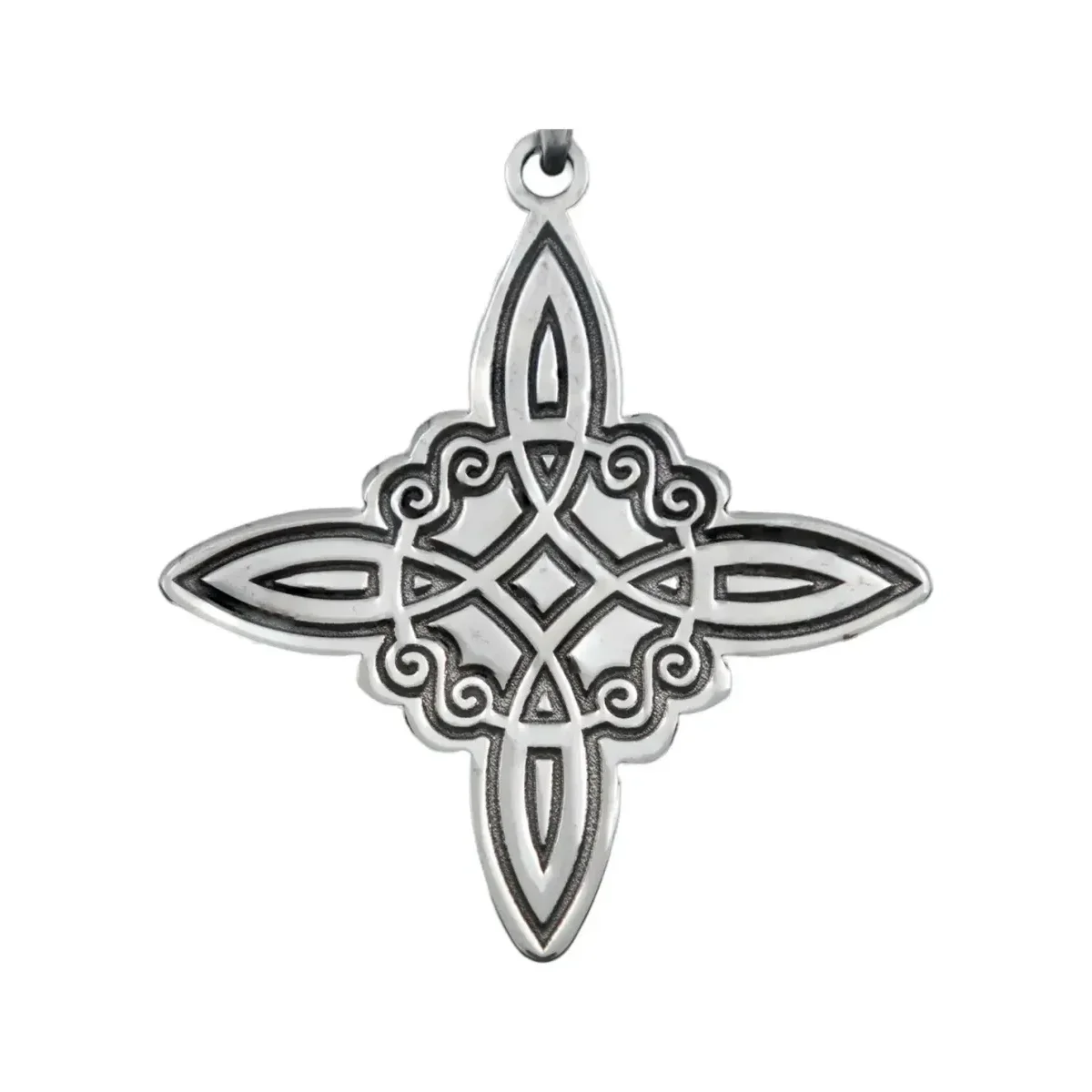 Dije Plata .925 Nudo Bruja Celta Líneas Láser Grande Protección - Imagen 2