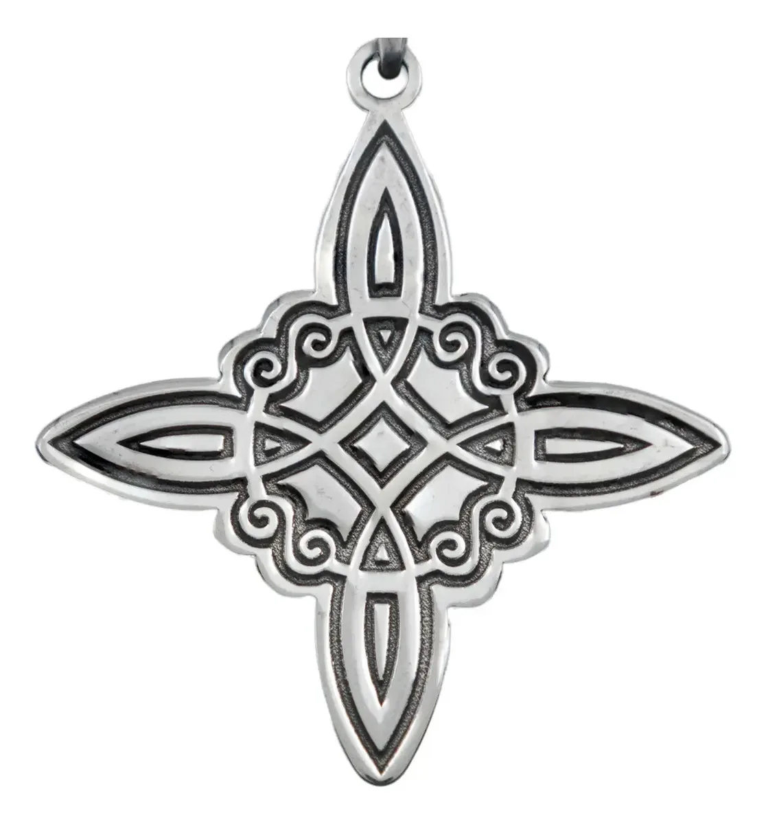 Dije Plata .925 Nudo Bruja Celta Líneas Láser Grande Protección - Imagen 1