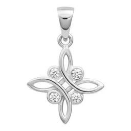 Dije Plata 925 Nudo Bruja Celta Zirconia Transparente - Imagen 2