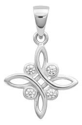 Dije Plata 925 Nudo Bruja Celta Zirconia Transparente - Imagen 2