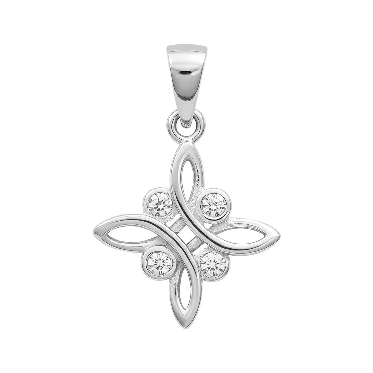 Dije Plata 925 Nudo Bruja Celta Zirconia Transparente - Imagen 2