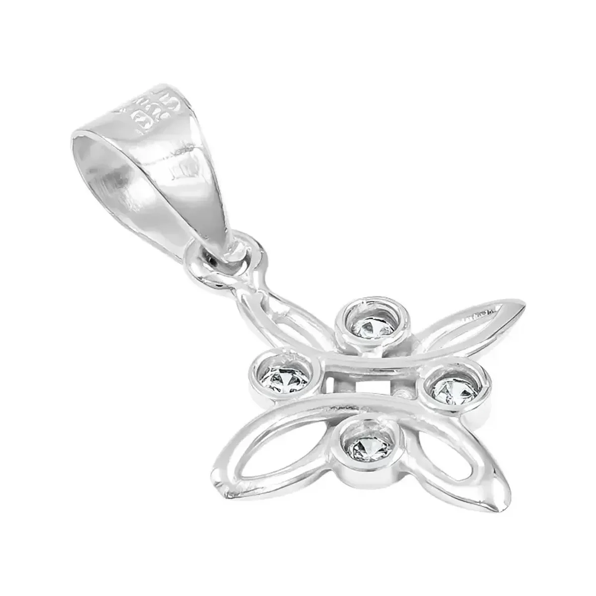 Dije Plata 925 Nudo Bruja Celta Zirconia Transparente - Imagen 3
