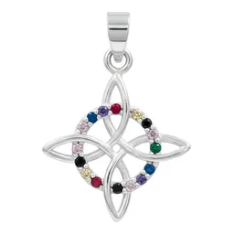 Dije Plata 925 Nudo Bruja Celta Zirconias Multicolor - Imagen 1