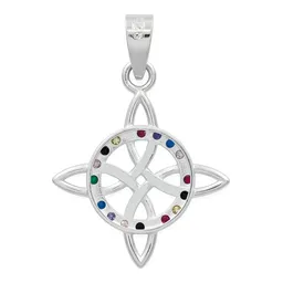 Dije Plata 925 Nudo Bruja Celta Zirconias Multicolor - Imagen 2