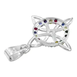 Dije Plata 925 Nudo Bruja Celta Zirconias Multicolor - Imagen 3