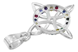 Dije Plata 925 Nudo Bruja Celta Zirconias Multicolor - Imagen 3