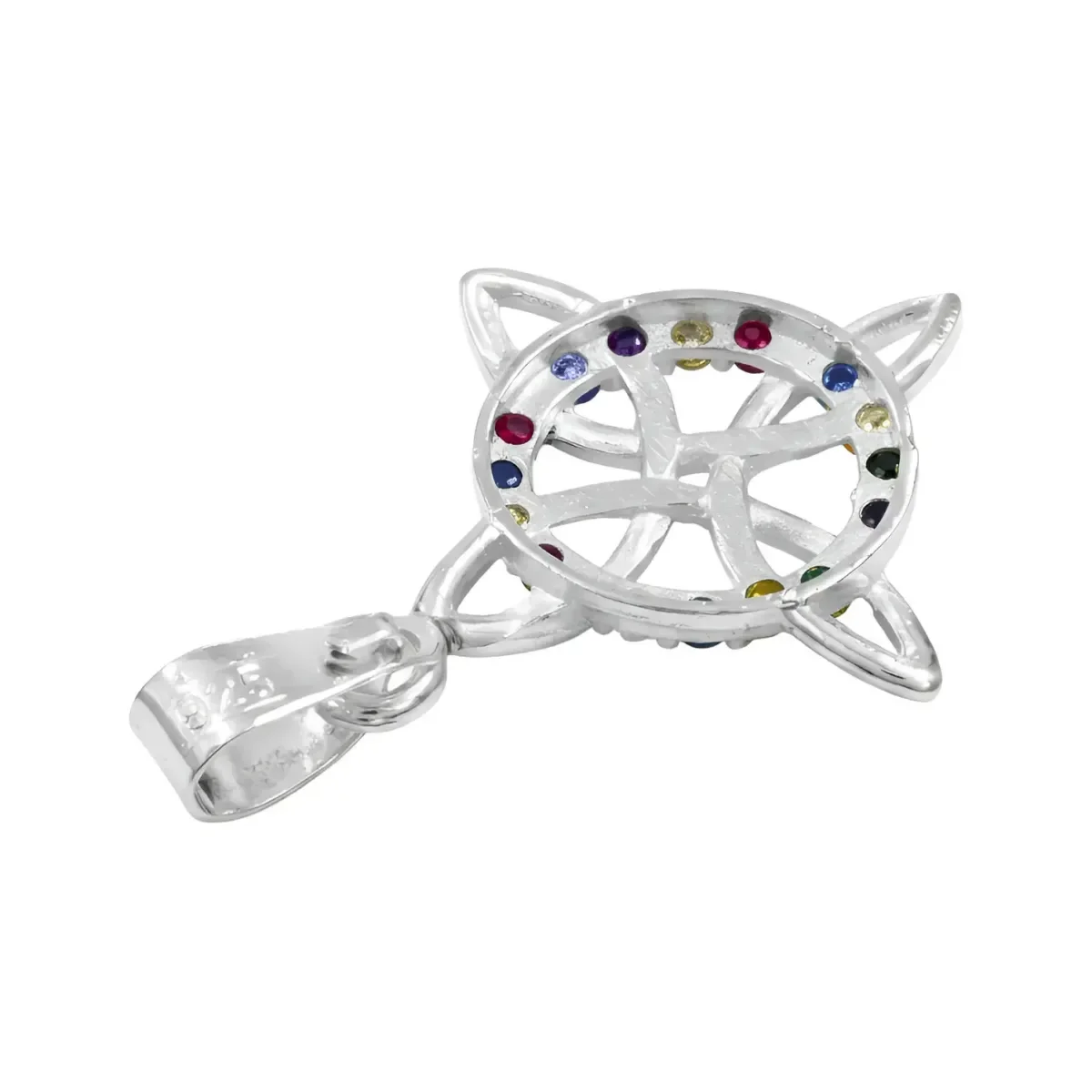 Dije Plata 925 Nudo Bruja Celta Zirconias Multicolor - Imagen 3