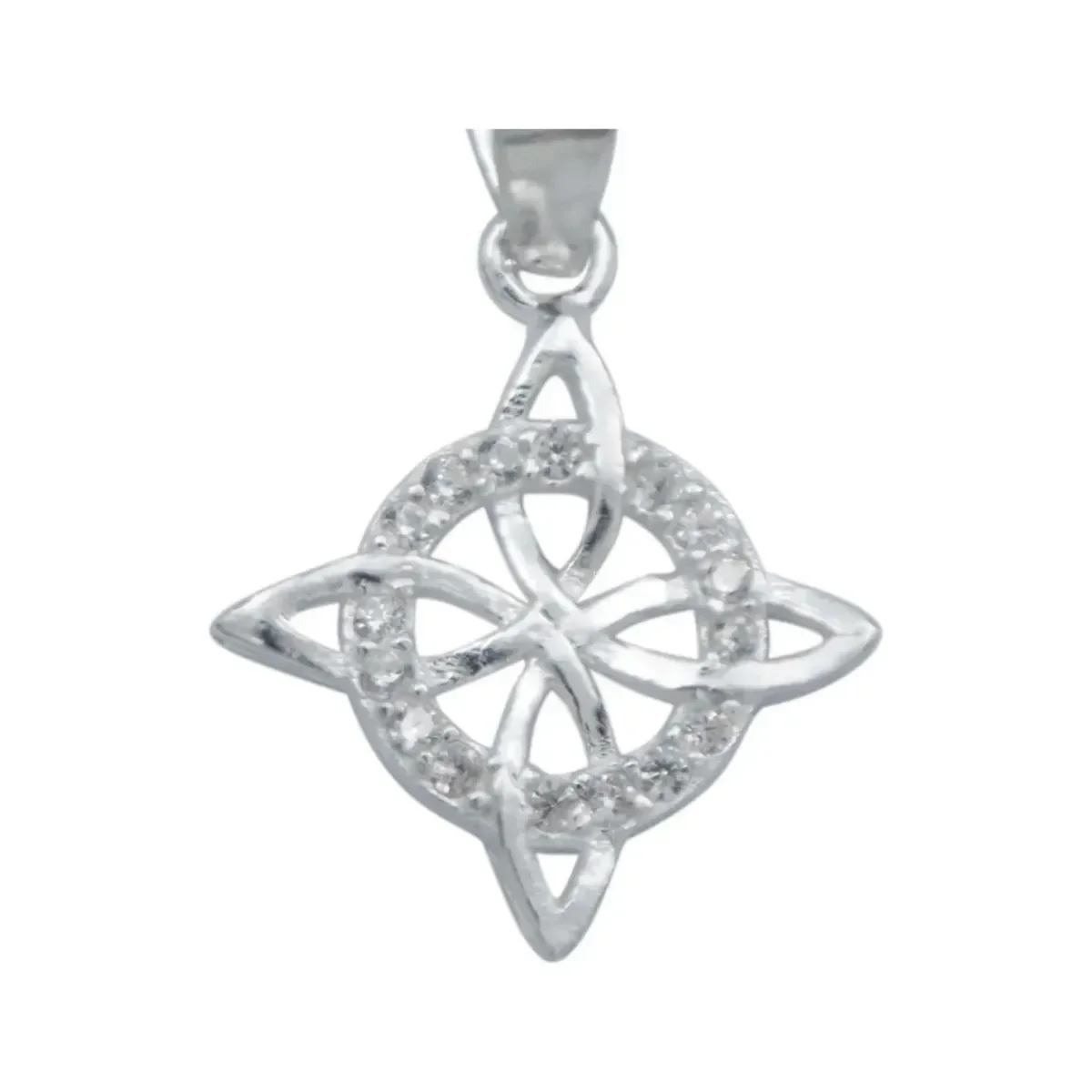 Dije Plata 925 Nudo Bruja Plano con Zirconia - Imagen 2
