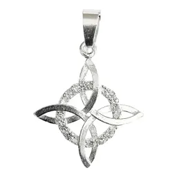 Dije Plata 925 Nudo Bruja Plano Zirconia Transparente - Imagen 1
