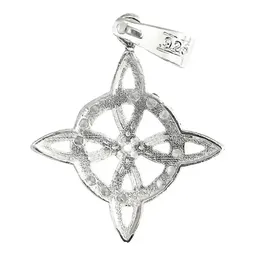 Dije Plata 925 Nudo Bruja Plano Zirconia Transparente - Imagen 2
