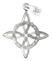 Dije Plata 925 Nudo Bruja Plano Zirconia Transparente - Imagen 2