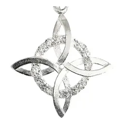 Dije Plata 925 Nudo Bruja Plano Zirconia Transparente - Imagen 3
