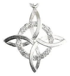 Dije Plata 925 Nudo Bruja Plano Zirconia Transparente - Imagen 3