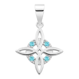 Dije Plata 925 Nudo de Bruja Celta con Zirconia Celeste - Imagen 1