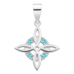 Dije Plata 925 Nudo de Bruja Celta con Zirconia Celeste - Imagen 1