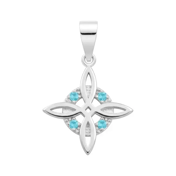 Dije Plata 925 Nudo de Bruja Celta con Zirconia Celeste - Imagen 1