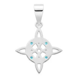 Dije Plata 925 Nudo de Bruja Celta con Zirconia Celeste - Imagen 2