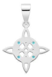 Dije Plata 925 Nudo de Bruja Celta con Zirconia Celeste - Imagen 2