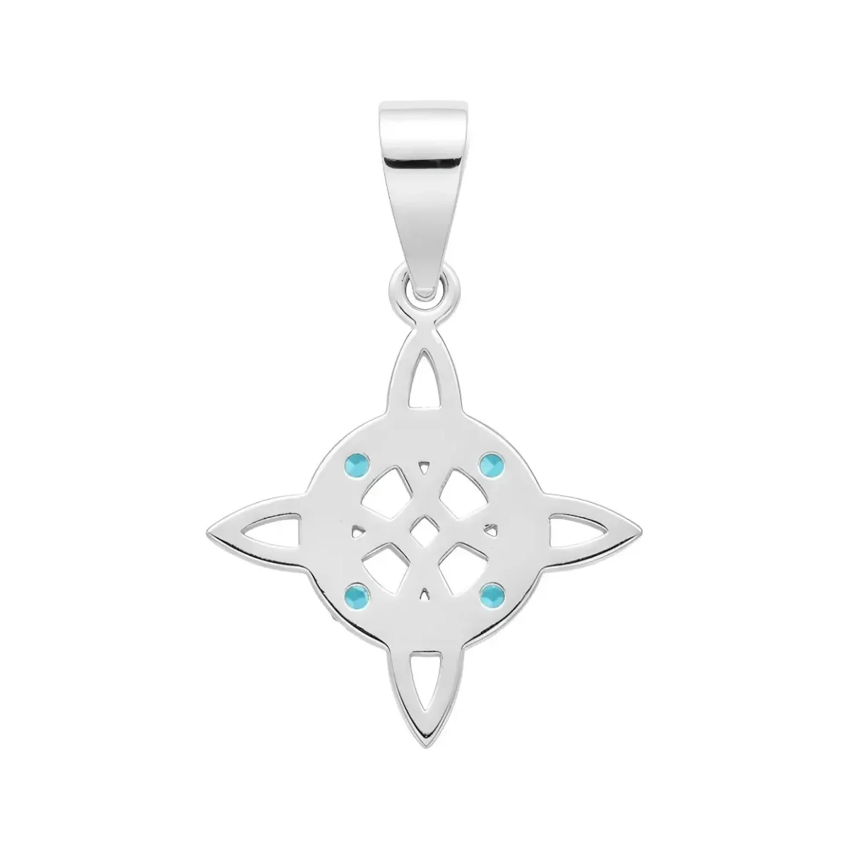 Dije Plata 925 Nudo de Bruja Celta con Zirconia Celeste - Imagen 2