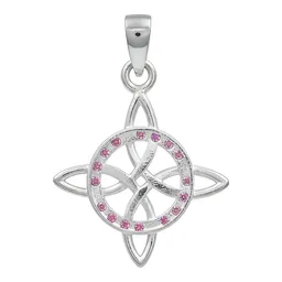 Dije Plata 925 Nudo de Bruja Celta con Zirconia Rosa - Imagen 2