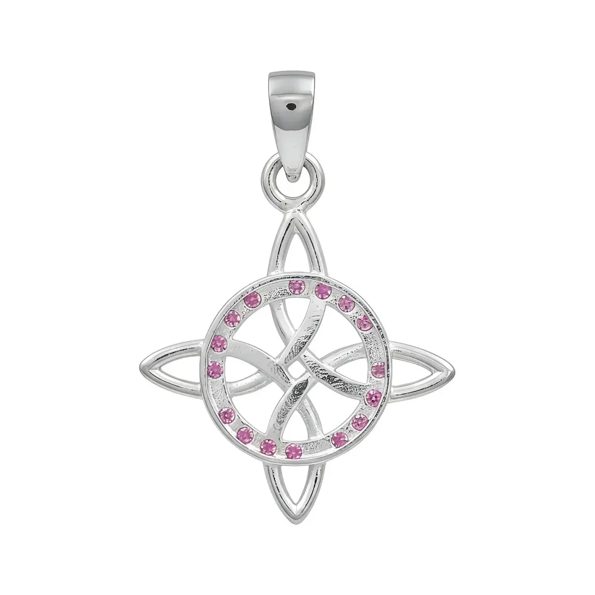 Dije Plata 925 Nudo de Bruja Celta con Zirconia Rosa - Imagen 2