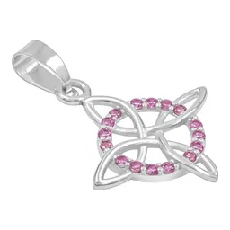 Dije Plata 925 Nudo de Bruja Celta con Zirconia Rosa - Imagen 3