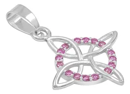 Dije Plata 925 Nudo de Bruja Celta con Zirconia Rosa - Imagen 3