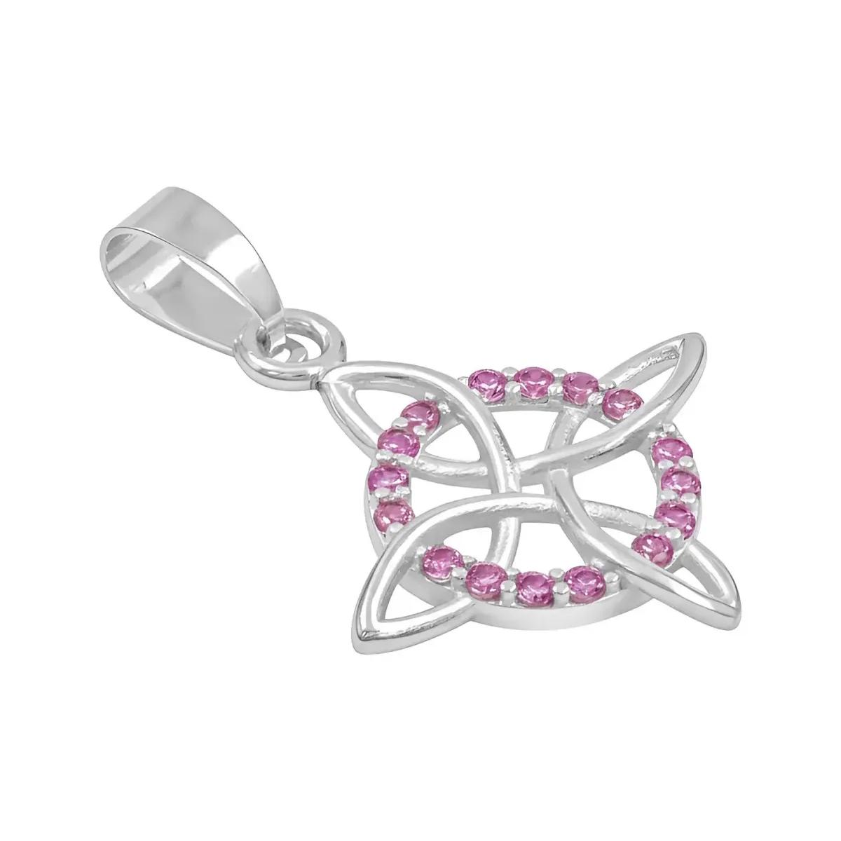 Dije Plata 925 Nudo de Bruja Celta con Zirconia Rosa - Imagen 3