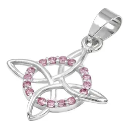 Dije Plata 925 Nudo de Bruja Celta con Zirconia Rosa - Imagen 4