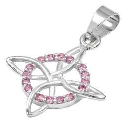 Dije Plata 925 Nudo de Bruja Celta con Zirconia Rosa - Imagen 4
